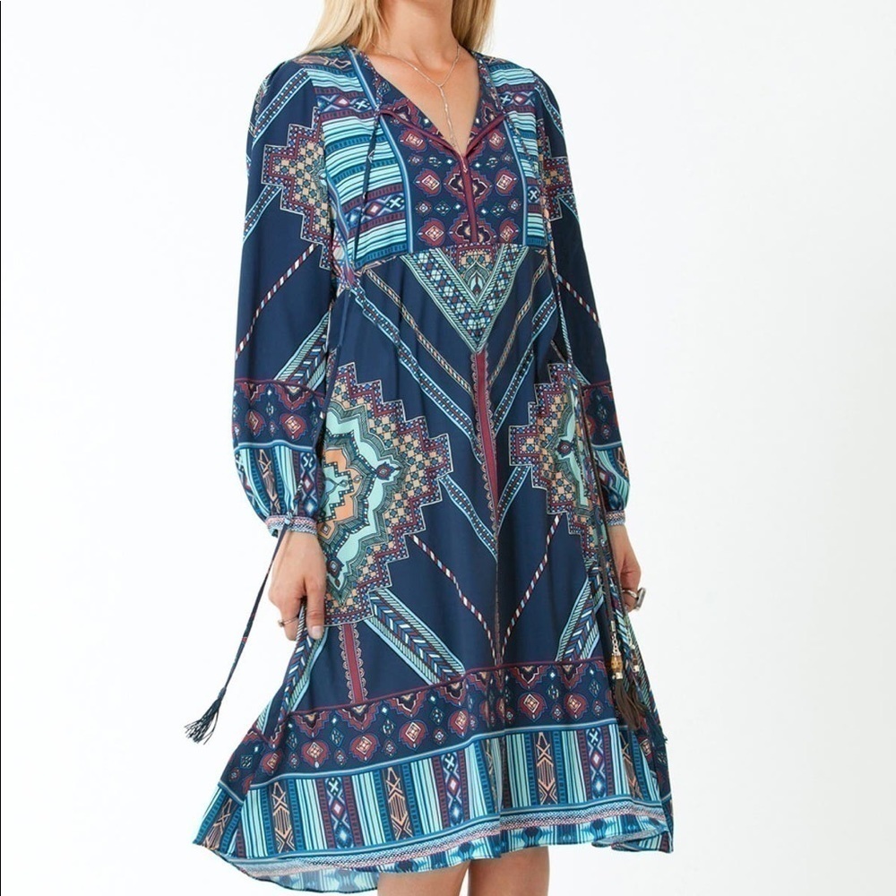 Hale Bob Amity patterned long sleeve dress